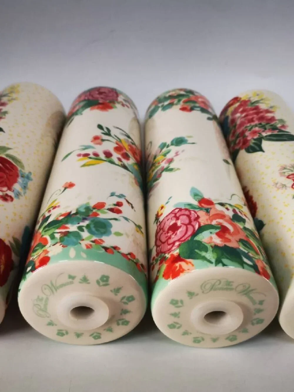 Pioneer Woman Ceramic rolling pin vintage floral pattern